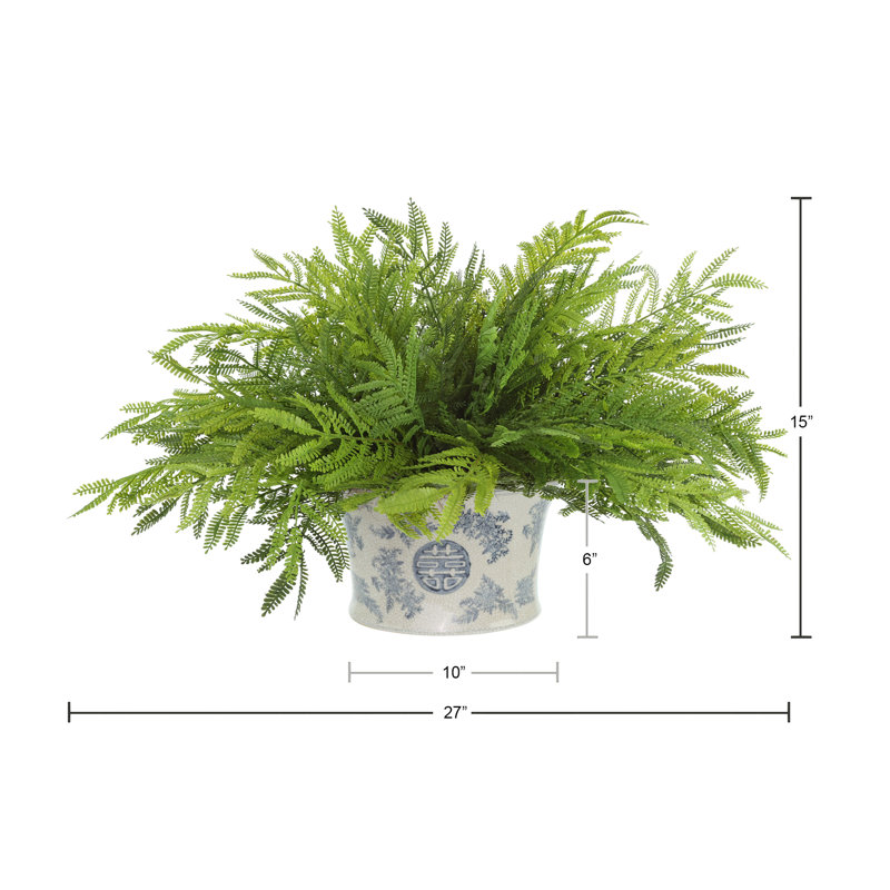 Melra Faux Fern Plant in Ceramic Vase