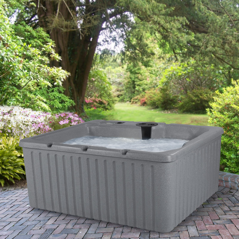 Current® 3-4 Person Plug and Play Hot Tub Spa with Stainless Steel Heater, 14 Hydrotherapy Jets, LED Lighting, Insulated Cover Included