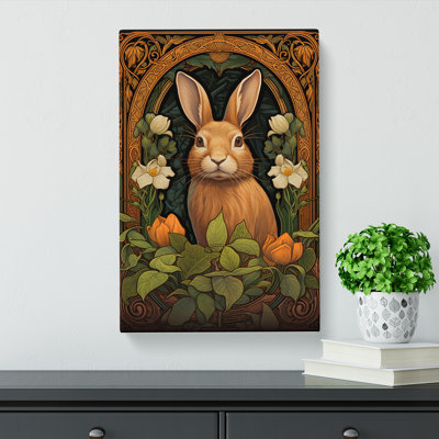Rabbit Nouveau No.2 - Wrapped Canvas