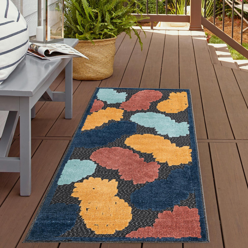Medfield Indoor/Outdoor Rug Black, Runner 2' x 8'