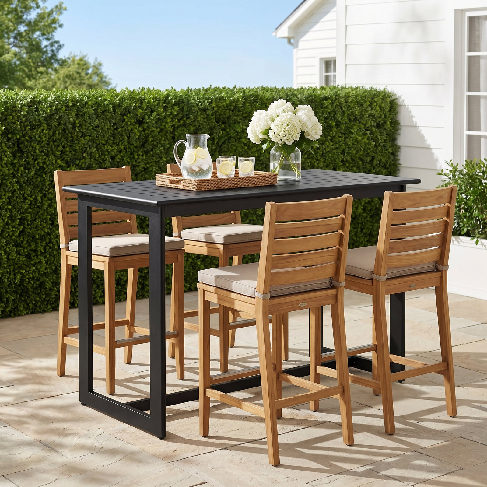 Debrah Table Joss & Main Deborah Outdoor Patio Bar Height Dining Table In Aluminum ...
