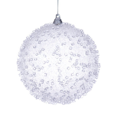 4.75" Icy Sugar Ball. Includes 3 ornaments per bag.