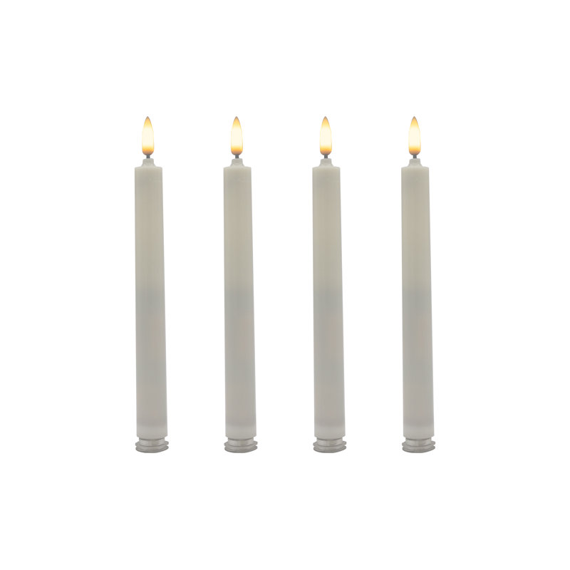 Unscented Flameless Taper Candle - 4 Count, White