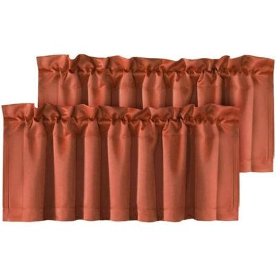2 Panels Blackout Curtain Valances For Kitchen Windows/Bathroom/Living Room/Bedroom Privacy Decorative Rod Pocket Short Window Valance Curtains, 52" W X 18" L