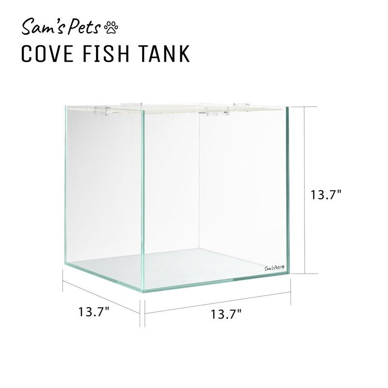 Cove 11 Gallon Clear Glass Fish Tank with Removable Lid