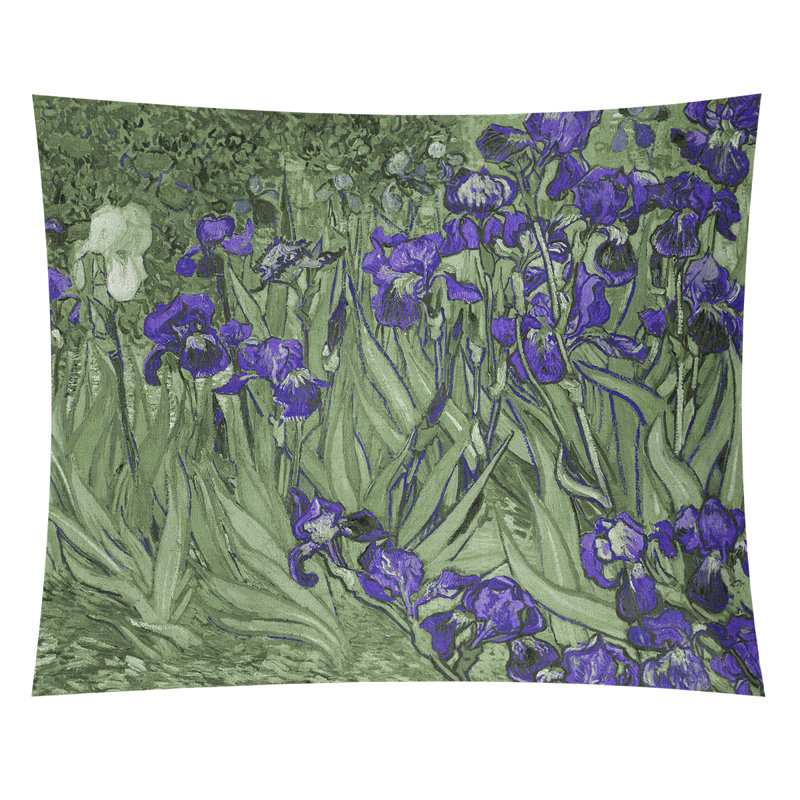Tapisserie Iris, Intérieur / extérieur, H 51,5 po x l 60,5 po, Vert / mauve