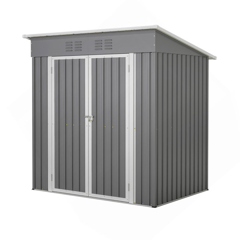 Remise en métal Lean-To, Gris 1, H 71,65 po x l 47,64 po x P 72,05 po