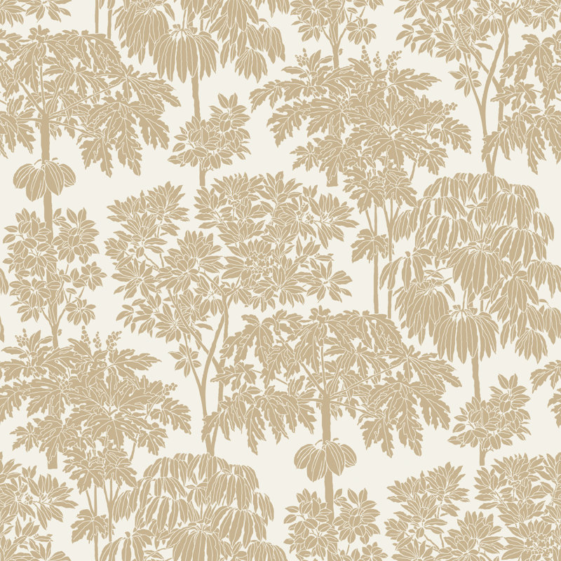 Tonal Trees Tropical Wallpaper, Metal