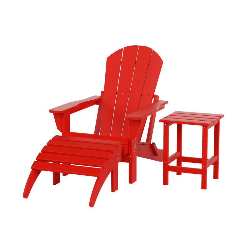 Chaise de patio avec repose-pieds Laguna, Rouge