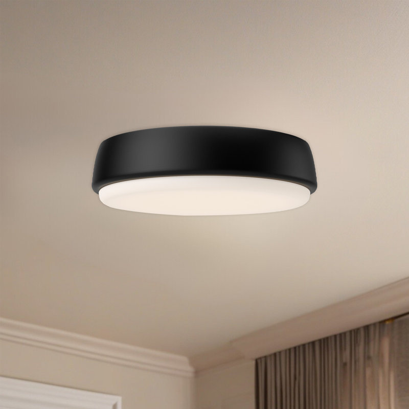 Laval Acrylic LED Flush Mount, 2.38" H x 9.13" W x 9.13" D, Matte Black