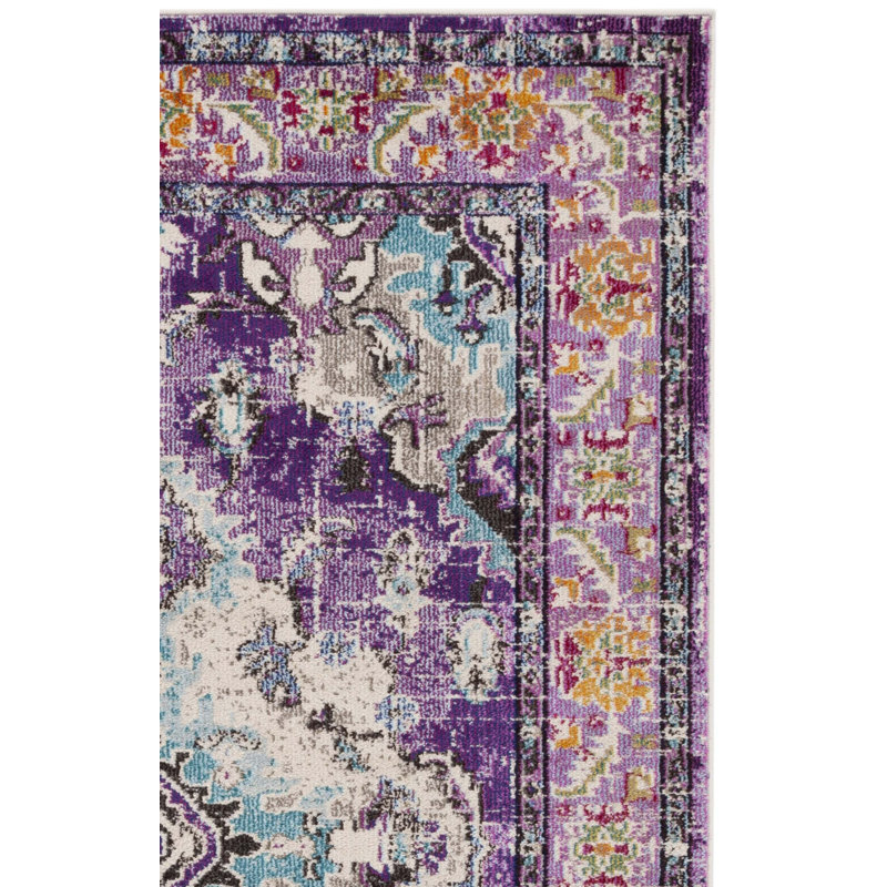 Almyra Oriental Area Rug, Rectangle 5'1" x 7'7", Violet/Light Blue