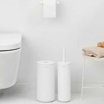 Mindset Toilet Accessory Set Of 3 - Toilet Brush And Holder, Toilet Roll Holder And Toilet Roll Dispenser