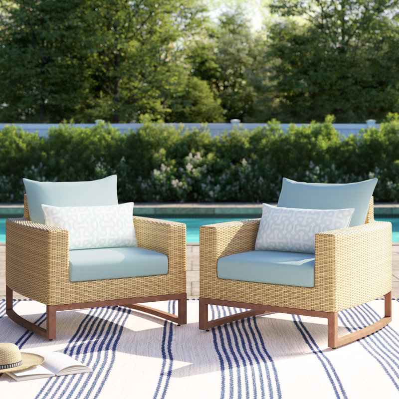 Chaise de patio avec coussins Sunbrella Tullio, Toile spa Sunbrella®