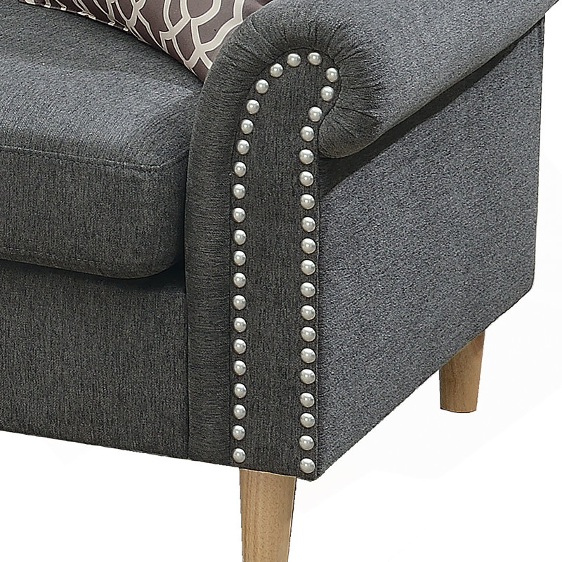 Ensemble modulaire réversible avec 2 coussins décoratifs gris ardoise, polyvalent et élégant pour tout espace de vie