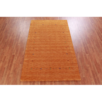 Tapis oriental orange rouille Gabbeh 5 x 8