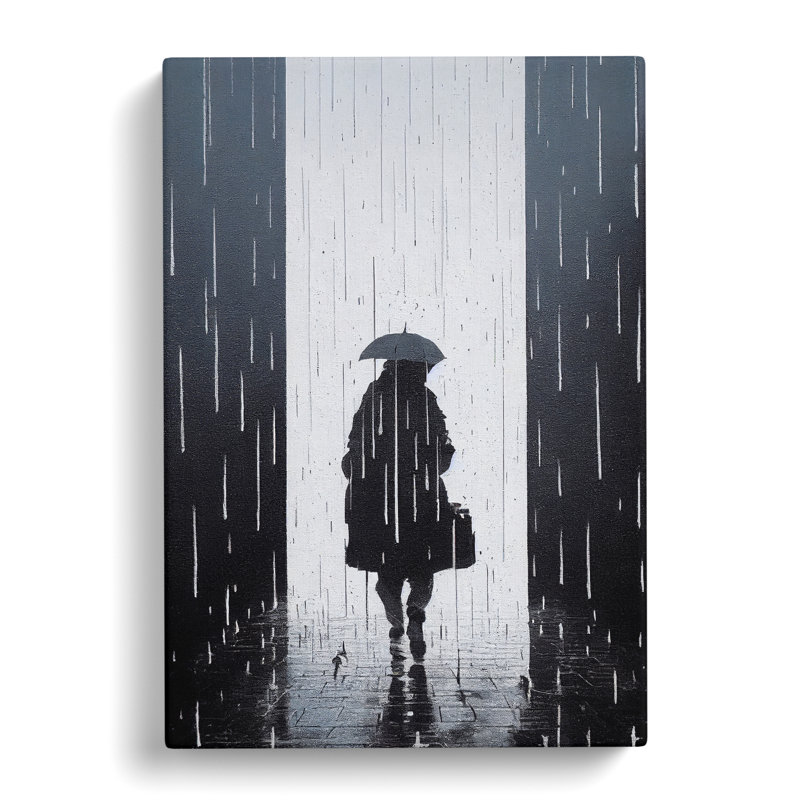Woman In The Rain No.2 - Wrapped Canvas Print, 50cm H x 35cm W x 3cm D