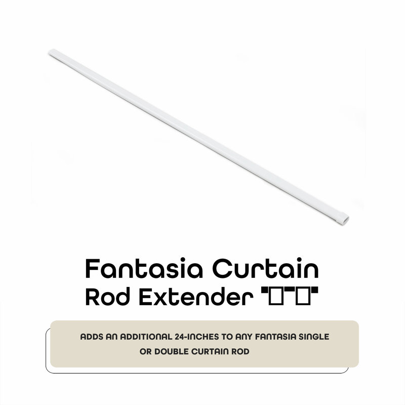 White Metal Curtain Rod Extender, 24 inches