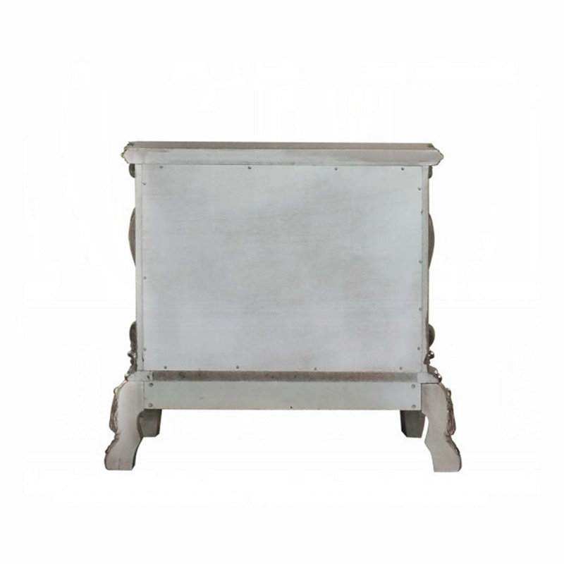 Table de chevet en bois massif avec 2 tiroirs