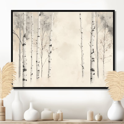 Décoration murale Minimal Birch Tree Forest I - Beige