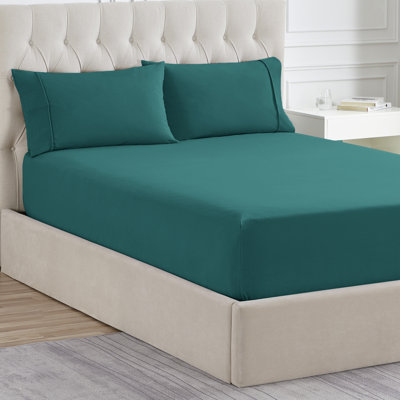 Solid Flannel Fitted Sheet, Bottom Sheets With Built-In Sheet Straps By Sweet Home Collection