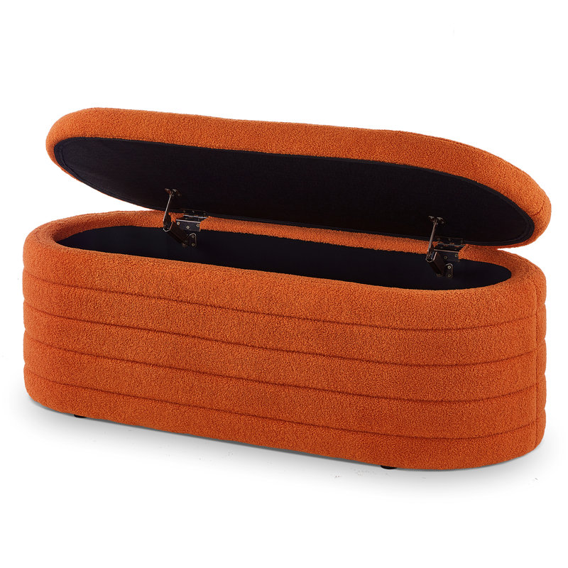 Oval Storage In Orange - Fits Well Bedroom, Living Room, And Entryway Comfortable Ideal For Lounging Any Area, Orange
