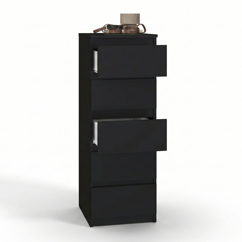 Deckland 40cm W 5 - Drawer Chest of Drawers, Black