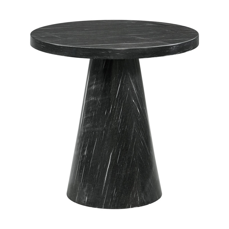 Pedestal End Table, Black
