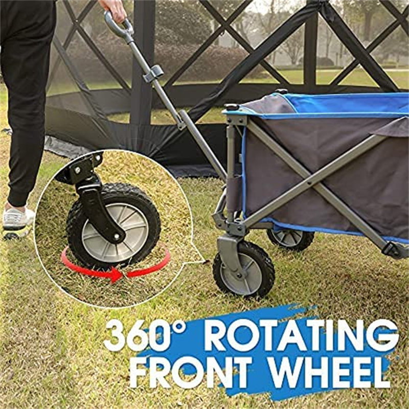 Brynley Camping with Wheels Folding Garden Carts, Blue