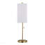 Lampe de buffet en métal avec USB en métal doré et abat-jour en lin blanc - ensemble de 2