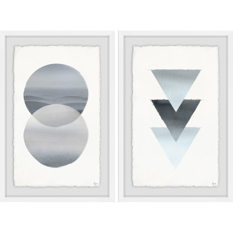 « dark lights light diptych », ensemble de 2 reproductions de peintures à l’aquarelle encadrées, H 24 po x l 16 po x L 1,5 po