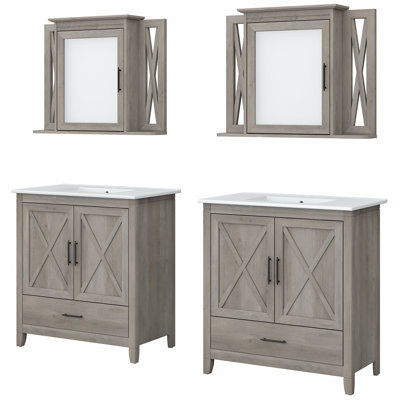 Edion Double Bathroom Vanity with Ceramic Top