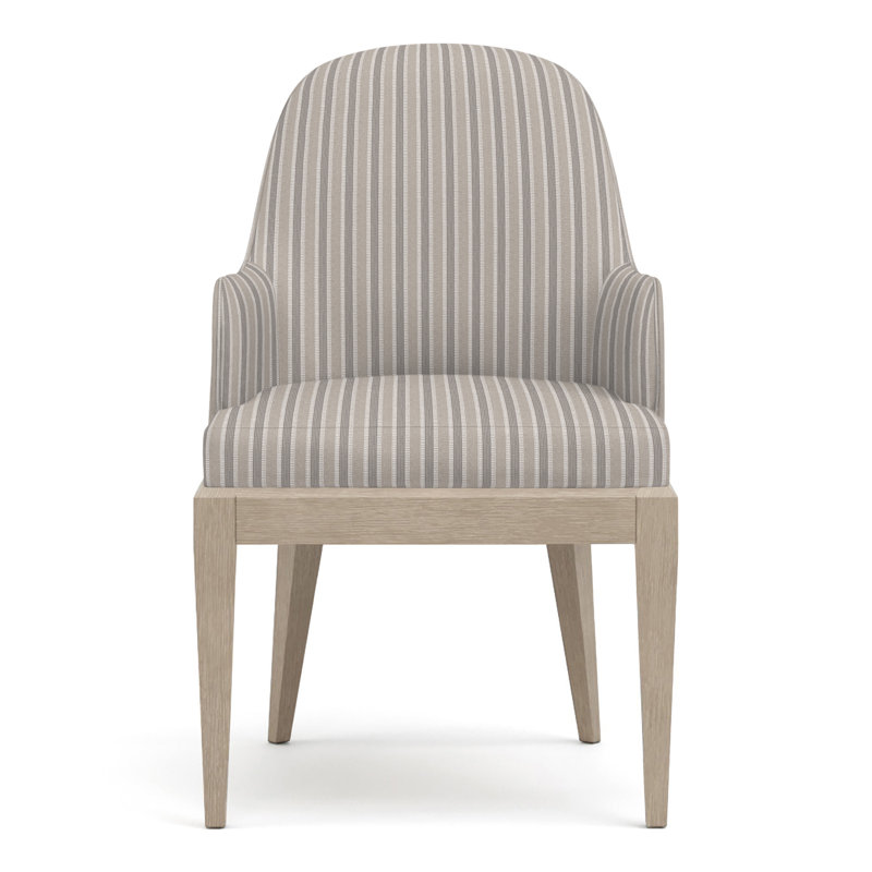 Chaise avec accoudoirs rembourrée Maidstone, Perigold ‑ patine à rayures Piccadilly, Banc de sable