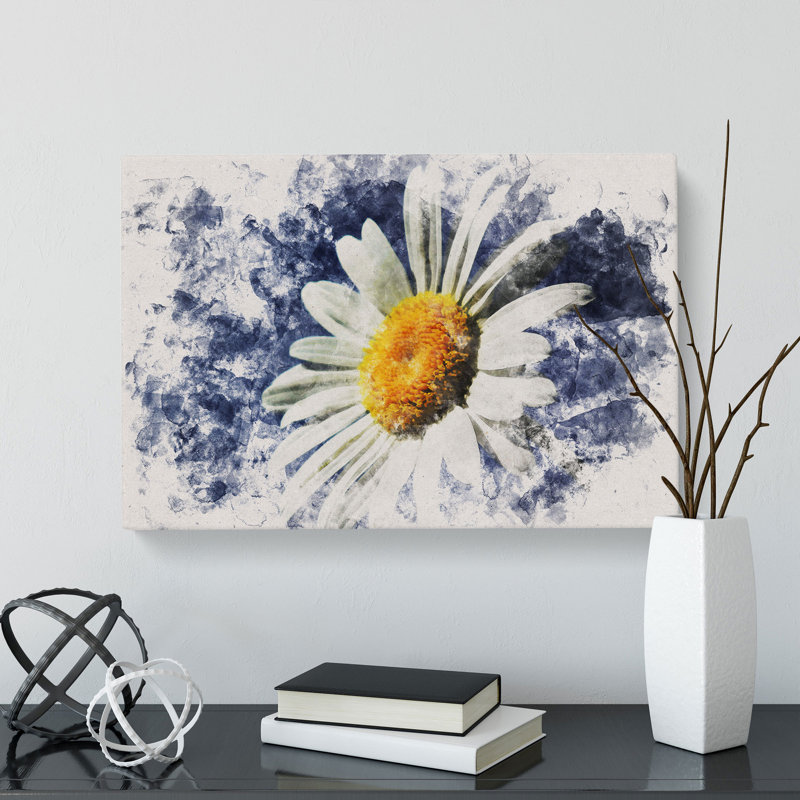 White Daisy Vol.5 Watercolour - Wrapped Canvas, 40cm H x 60cm W x 3cm D