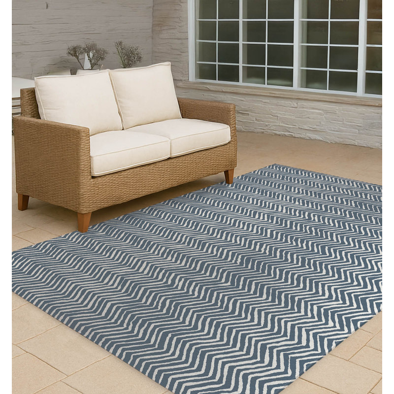 Tapis d'extérieur à chevrons antidérapant, Rectangulaire 8 pi x 10 pi