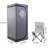 Full Size Portable Tent - Home Spa Comfort Area. Grey. 2.2L Steam Generator. 150F Max Temperature. . Remote Controlled With Timer. Foldable Chair Included. Waterproof Fabric. Easy To Assemble And