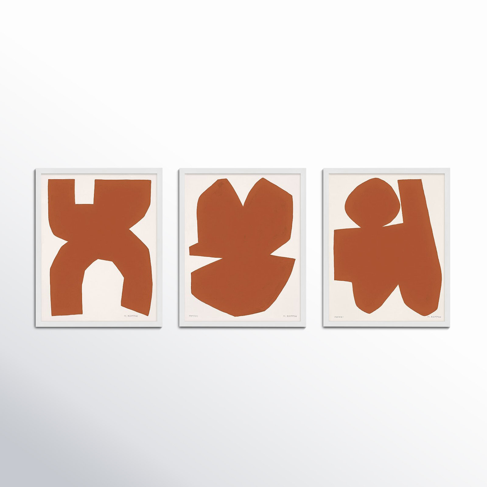 Terra Cotta "Terra Cotta" 3-Piece Print Set, 25'' H x 20'' W, White