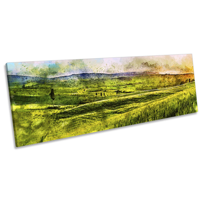 Union Rustic Valley Sunset Tuscany - Wrapped Canvas Panoramic Print ...