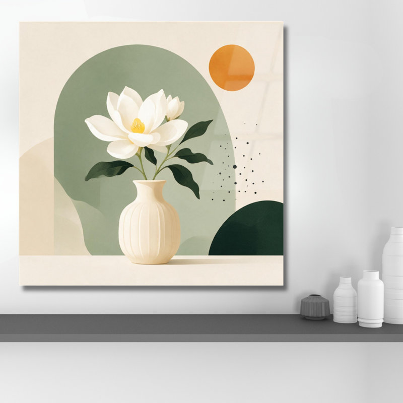Art mural moderne en verre trempé Moderm Minimalist, H 14 po x l 14 po