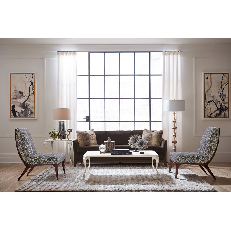 Bella Donna Rectangular Gold Beige Marble Cocktail Table