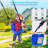 Klo Kick 700lbs Metal Swing Set with 1 Saucer Swing and 1 Toddler Swing