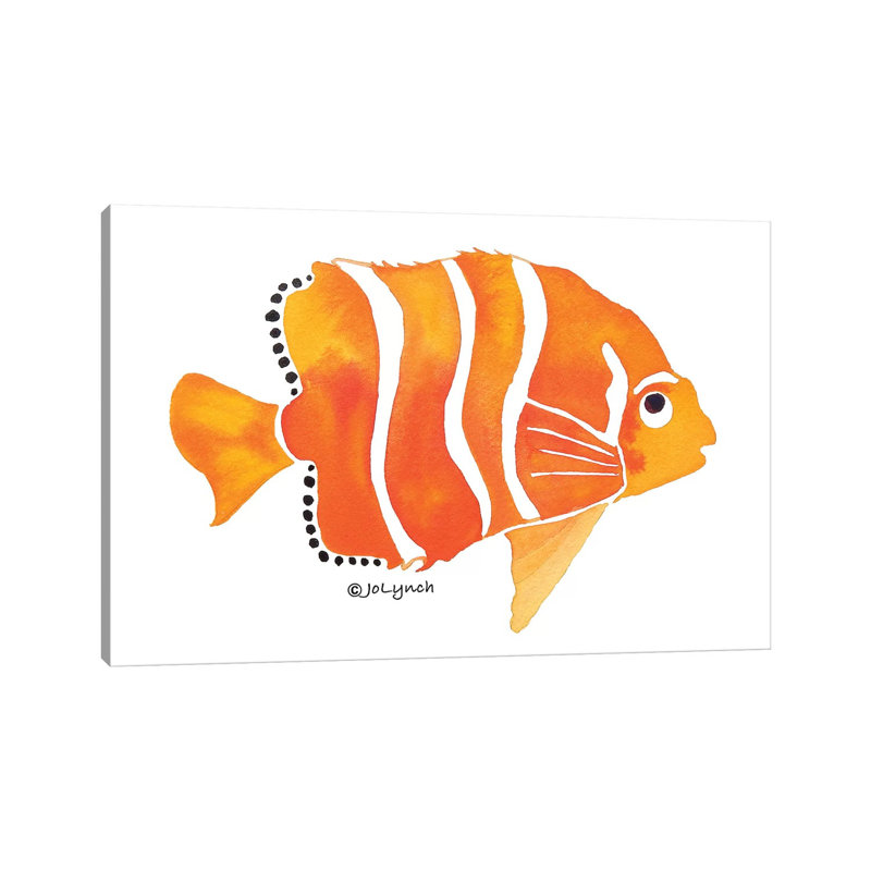 Gold Fish Orange by Jo Lynch - Wrapped Canvas Gallery-Wrapped Canvas Giclée, 45.72cm H x 66.04cm W