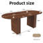 Table de salle à manger de 63 po avec base en bois et table ovale pour 6 personnes-2143770590