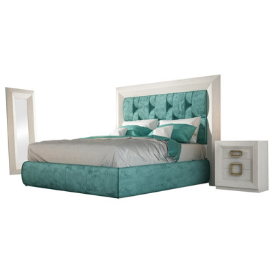 3 Piece Upholstered Faux Leather Bedroom Set