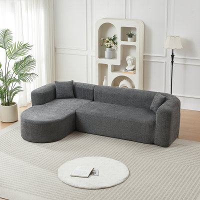 Canapés d'angle à compression, grand canapé moderne en chenille en forme de L pour la maison