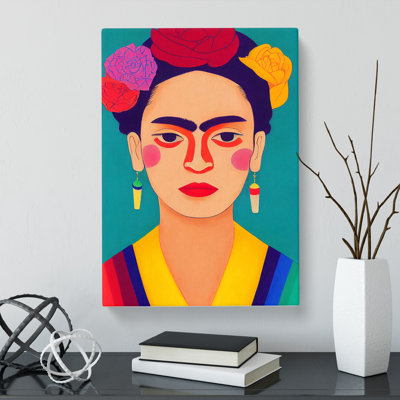 Frida Kahlo Block Colour - Wrapped Canvas