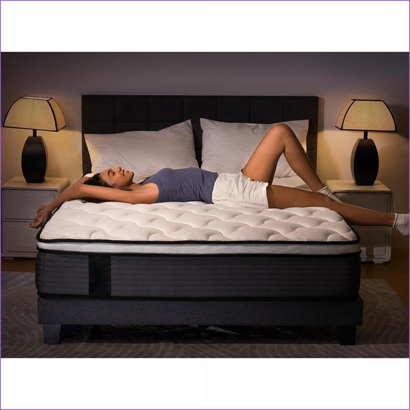 Matelas Matelas hybride à ressorts ensachés en mousse viscoélastique 10 pouces | Grand | Ivoire + gris clair