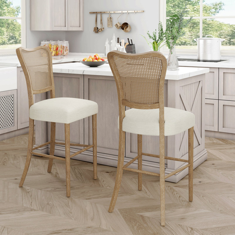2 pièces tabourets de bar rembourrés en tissu