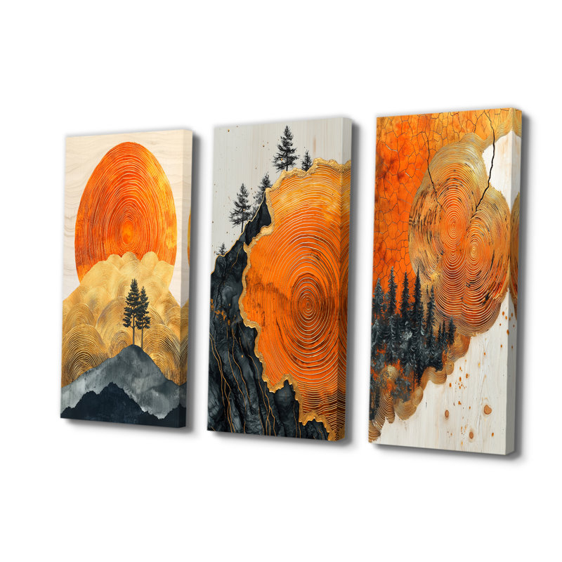 Arbre au lever du soleil dans un champ africain II - Collection d'art mural forêt, Toile tendue, H 28 po x l 36 po