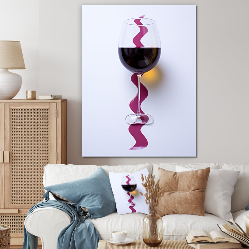 «Red Wine Glass», présentation sur toile, H 20 po x l 12 po x P 1 po, Toile tendue