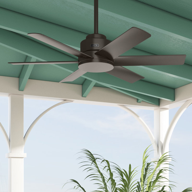 44" Kennicott 6 - Blade Modern Outdoor / Indoor Ceiling Fan with Wall Control, Premier Bronze